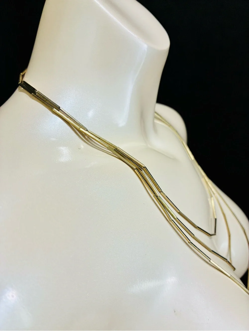 Gold Layered Bar Link Necklace for Women Bohemian Beach Chic Sexy Timeless EUC